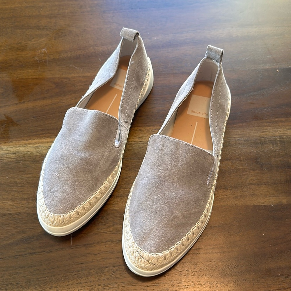 Dolce Vita Taupe Suede Espadrille Flats